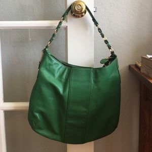 Tory Burch green hobo with gold hardware