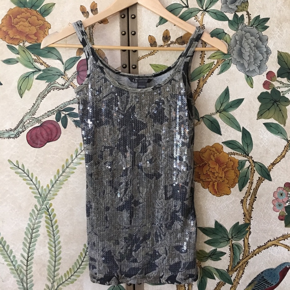 [A/X Armani Exchange] Sequin Camo Shirt