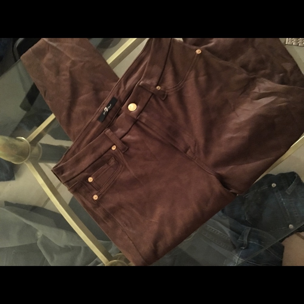 7 FOR ALL MANKIND LEATHER LIKE SKINNY JEANS