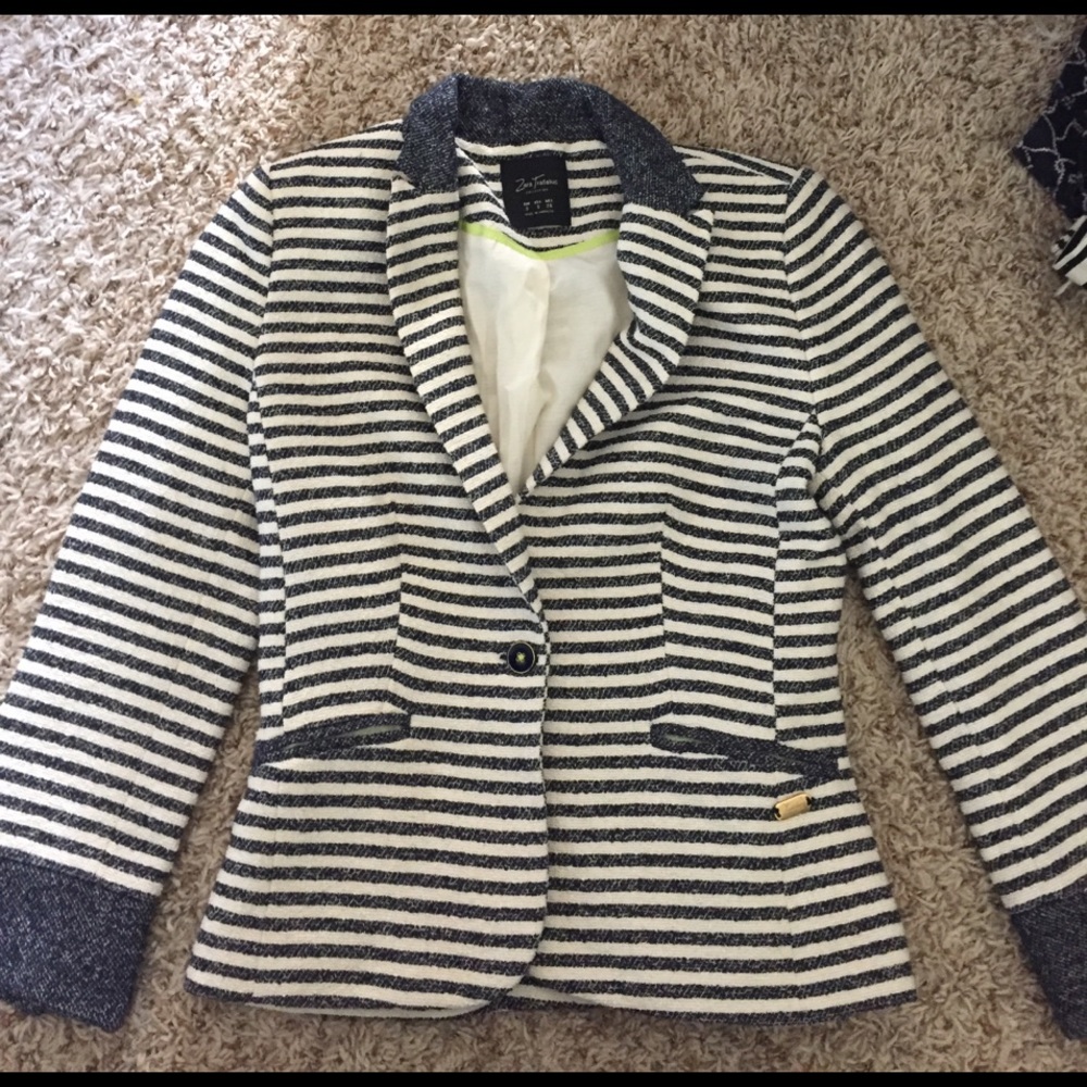 Zara blazer. Size S. blue and white stripped.