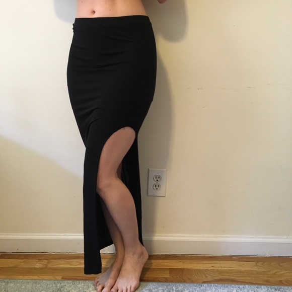 Helmut Lang Dresses & Skirts - Helmut Lang Black Asymmetrical High Slit Maxi
