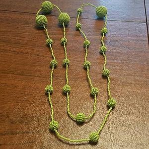 Green beaded necklace.