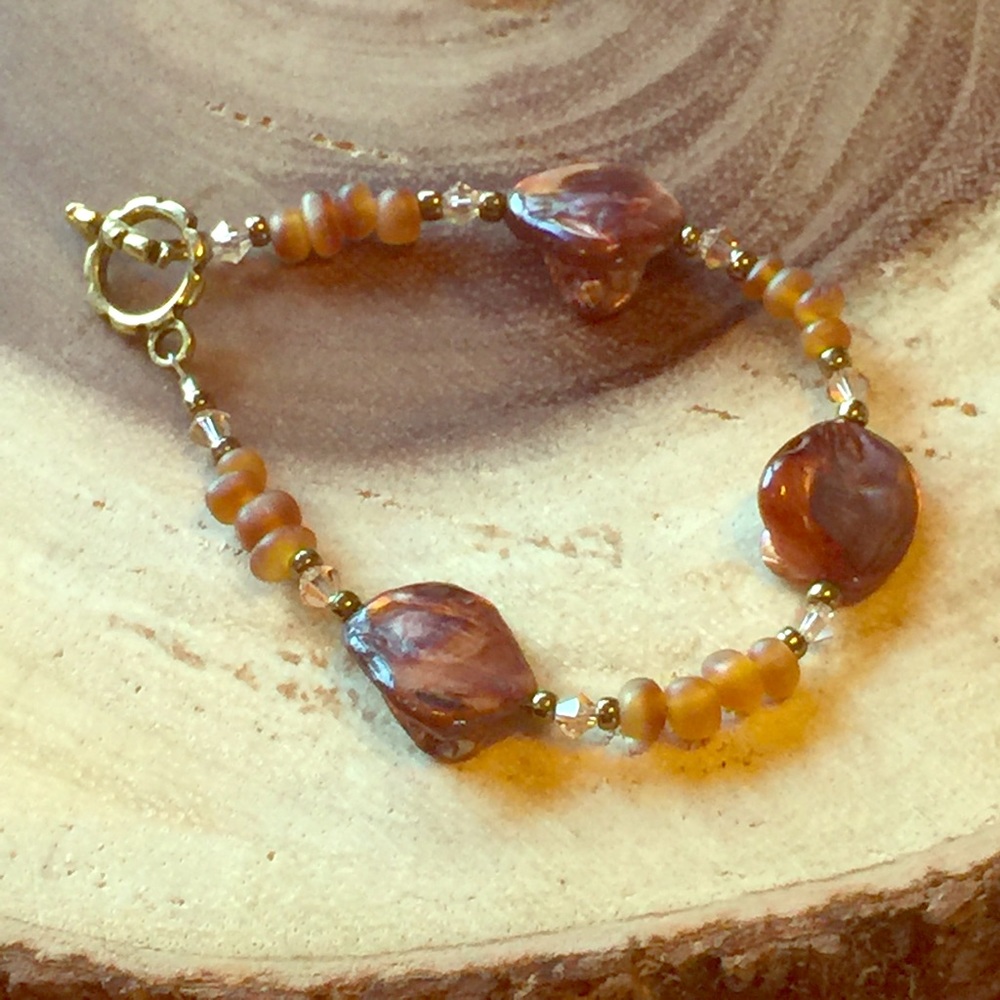 handcrafted natural colors toggle bracelet