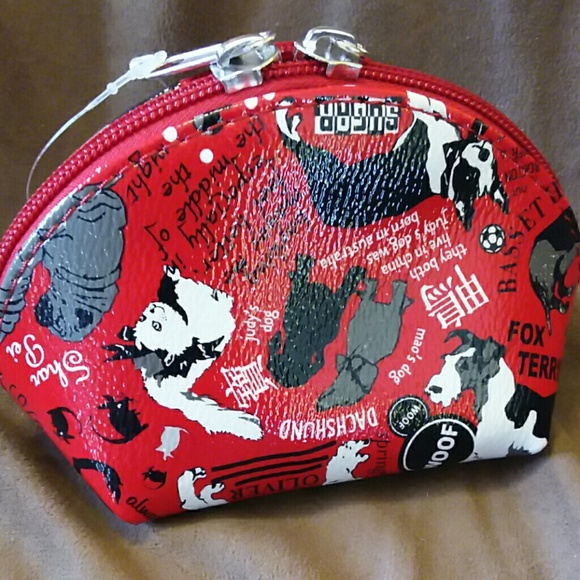 Cats & dogs coin purse,  red - Picture 3 of 6