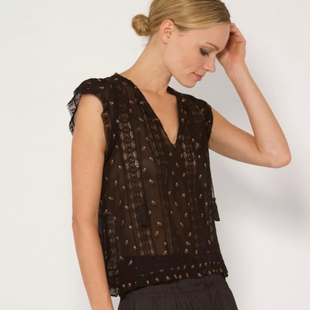 SOLD ULLA JOHNSON Magdalena Embroidered Blouse NWT