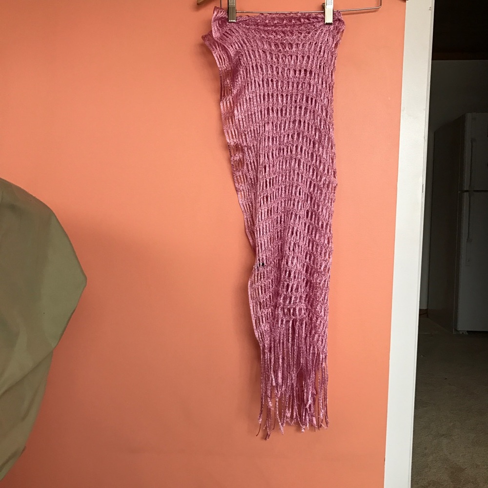 pink and silver scarf