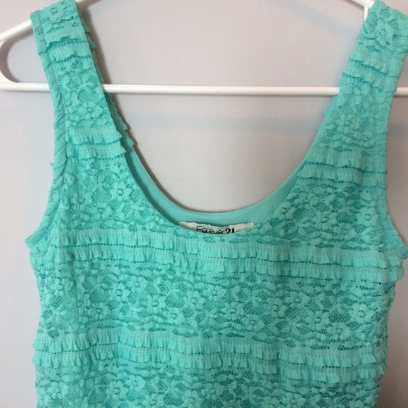 Lace overlay, mint dress - Picture 4 of 6