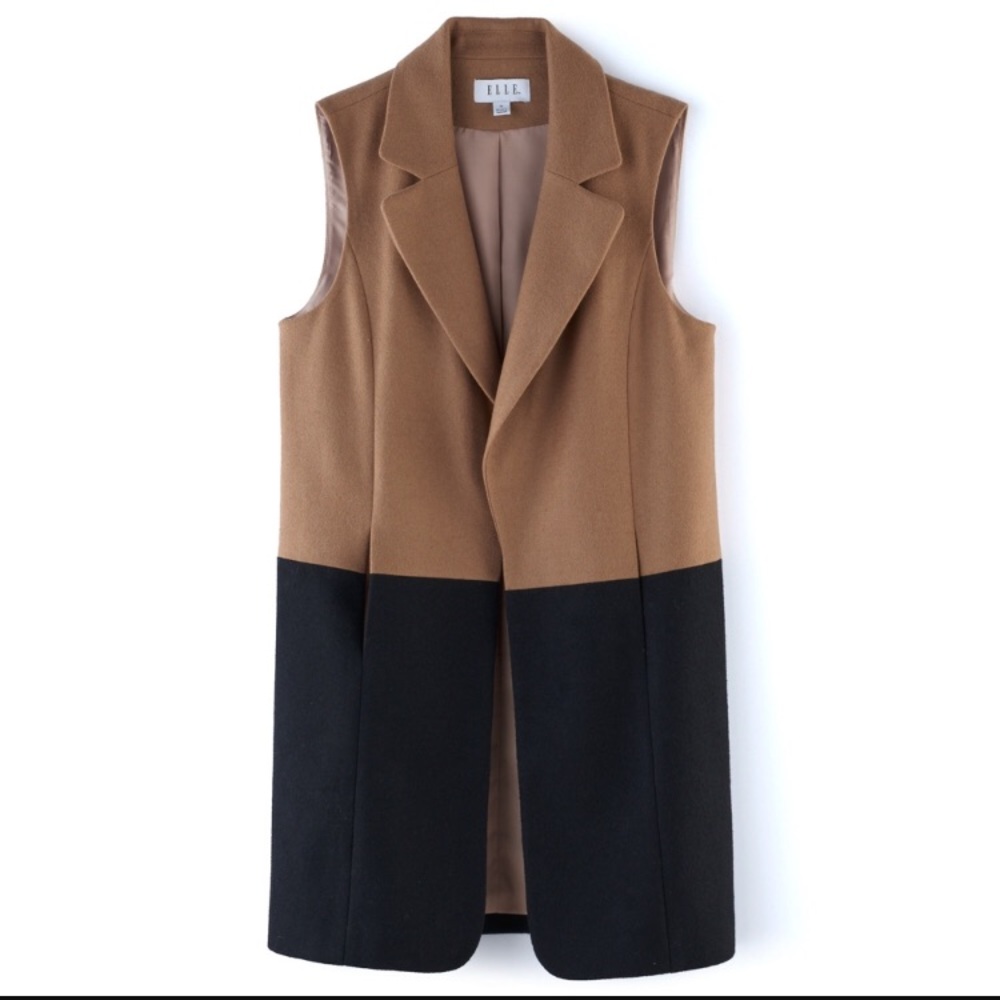 Elle Color Block Long Vest