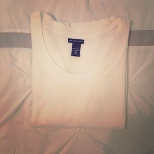 Off White Scoop Neck 3/4 Length Sleeve Top