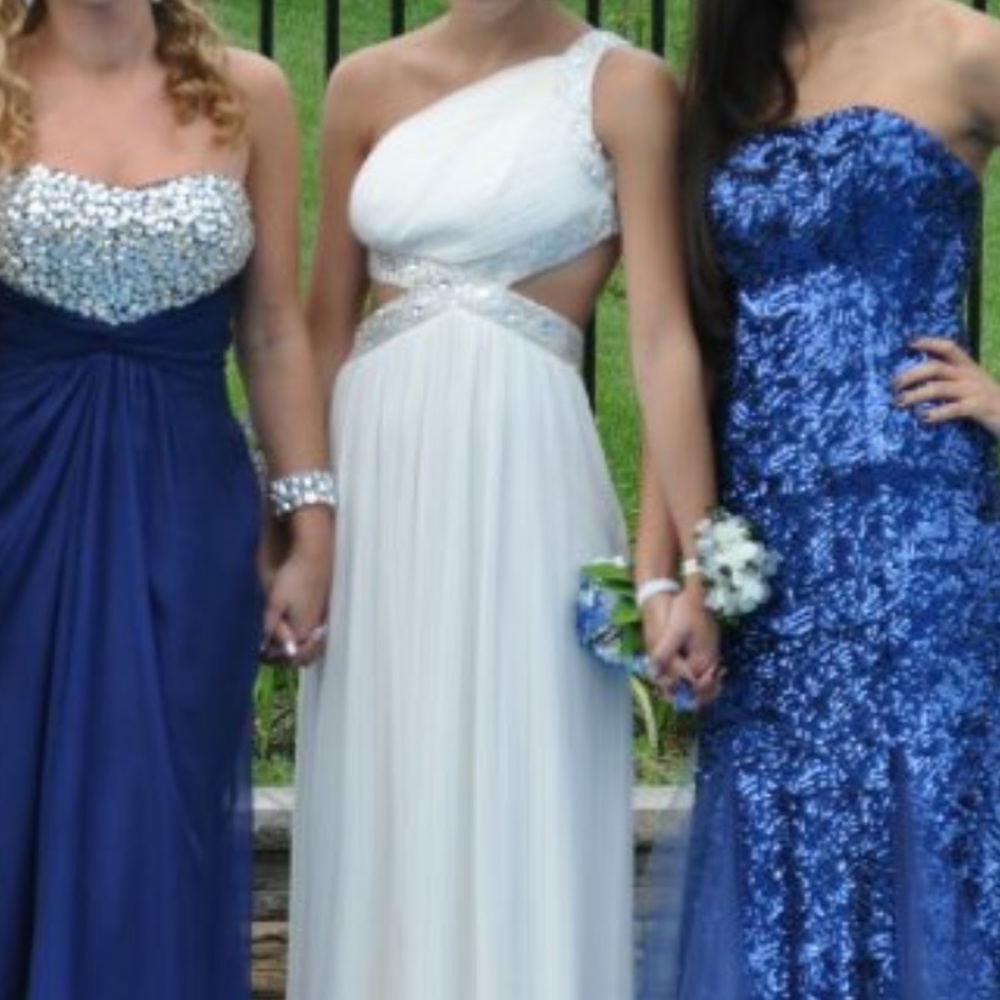 White floor length dress