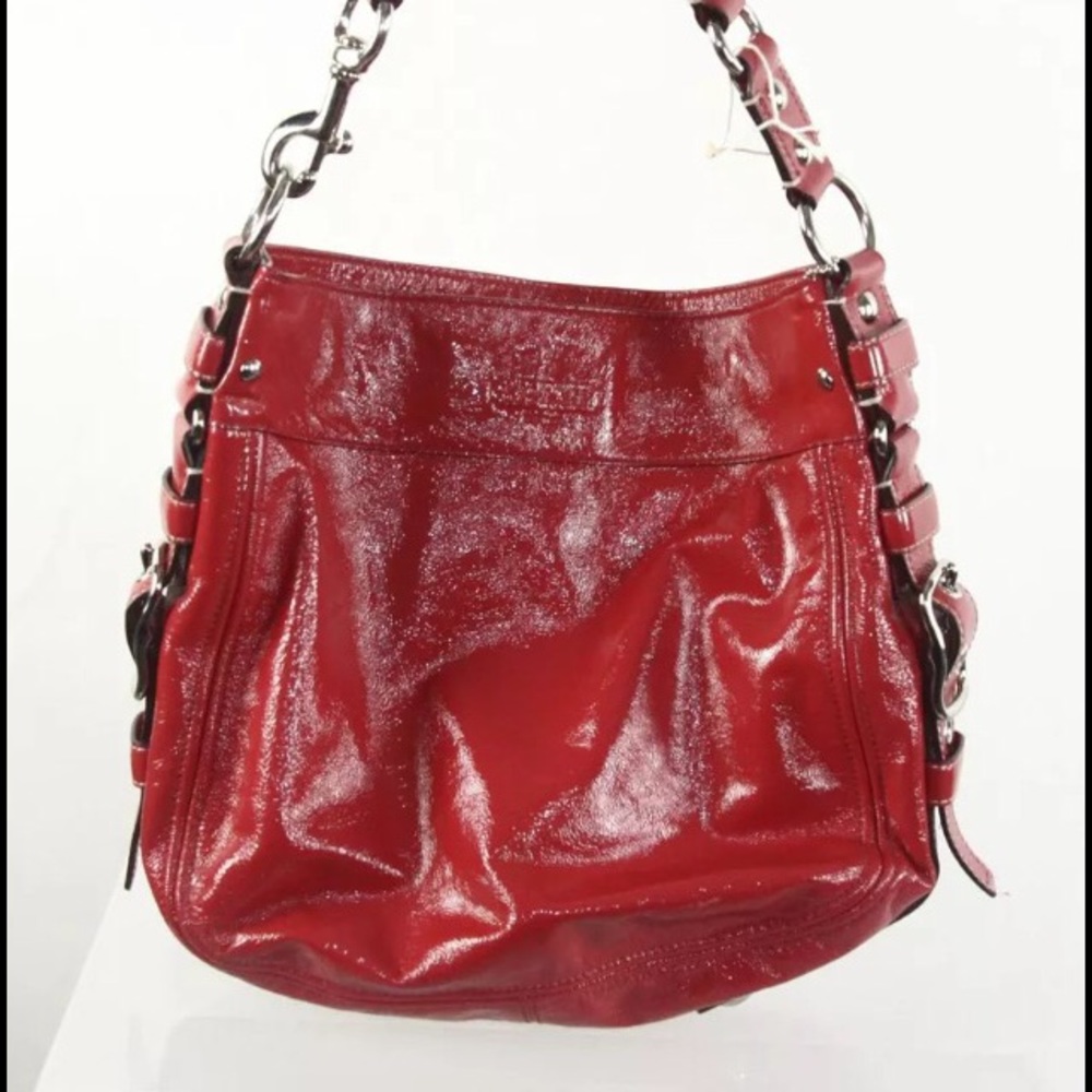 EUC Coach red patent leather Zoe satchel