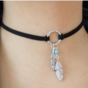 Feather Choker Necklace