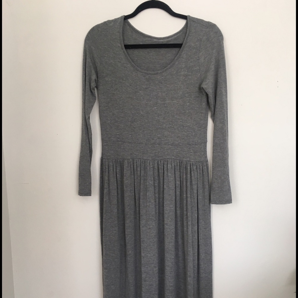 Heather Grey long sleeve maxi dress.