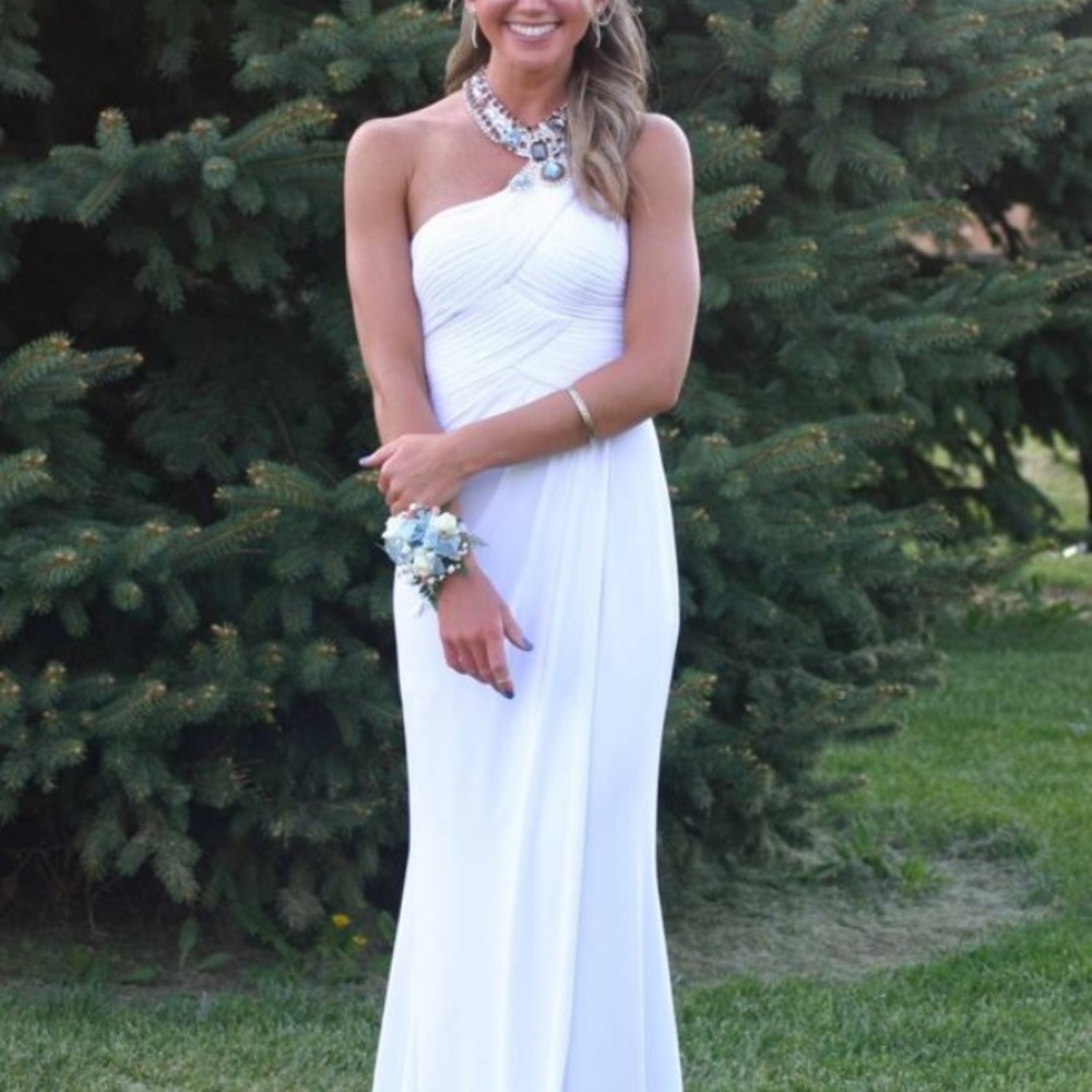 White floor length dress