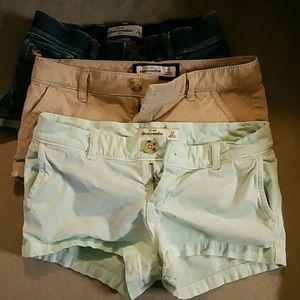 Abercrombie3 pair sz 12 girls  shorts