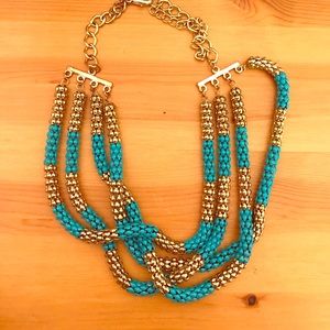Gold and teal necklace
