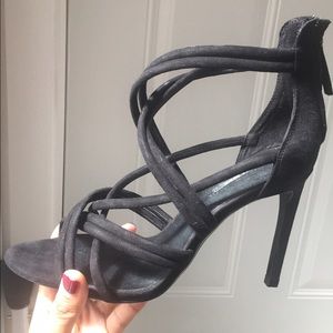 Zara Strappy Suede Heels