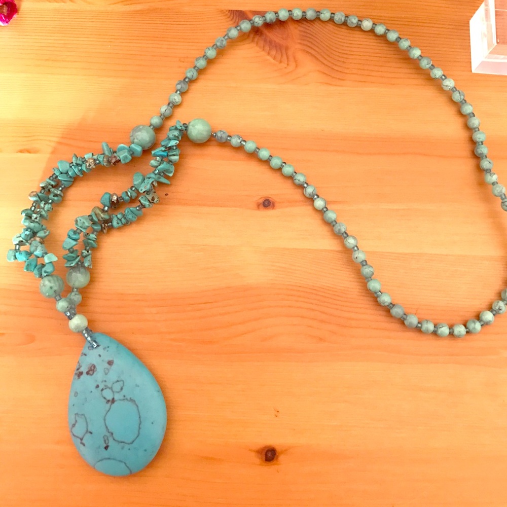 Teal stone necklace