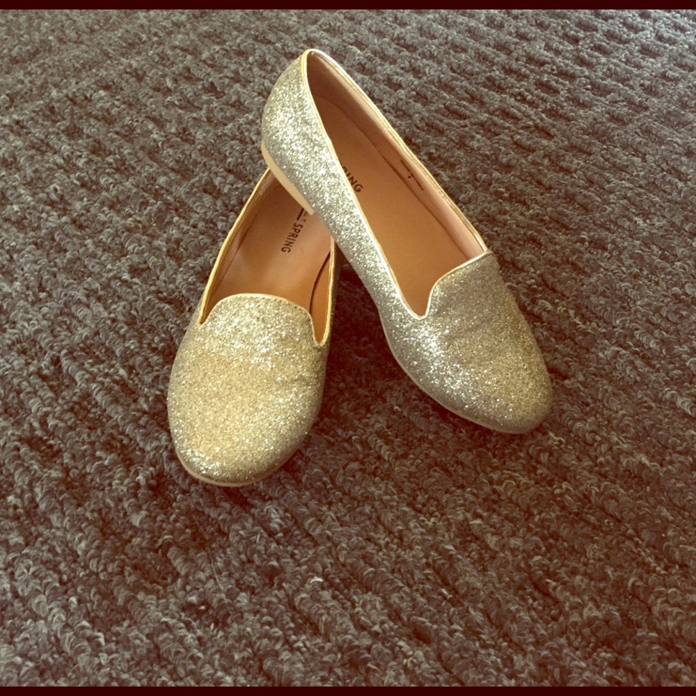 Sparkly Gold Flats/Loafers