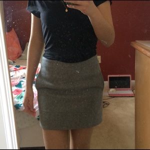 Grey Wool J. crew mini skirt