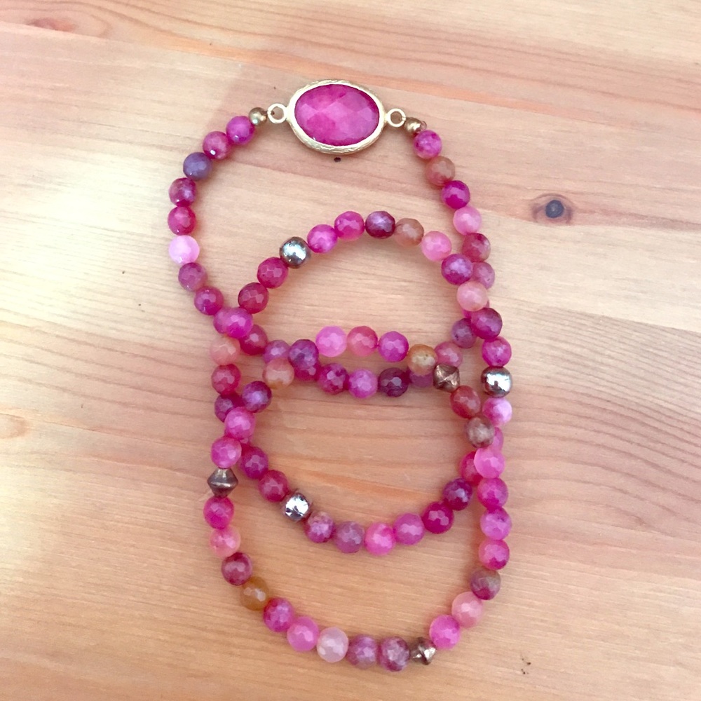 3 set magenta bracelet