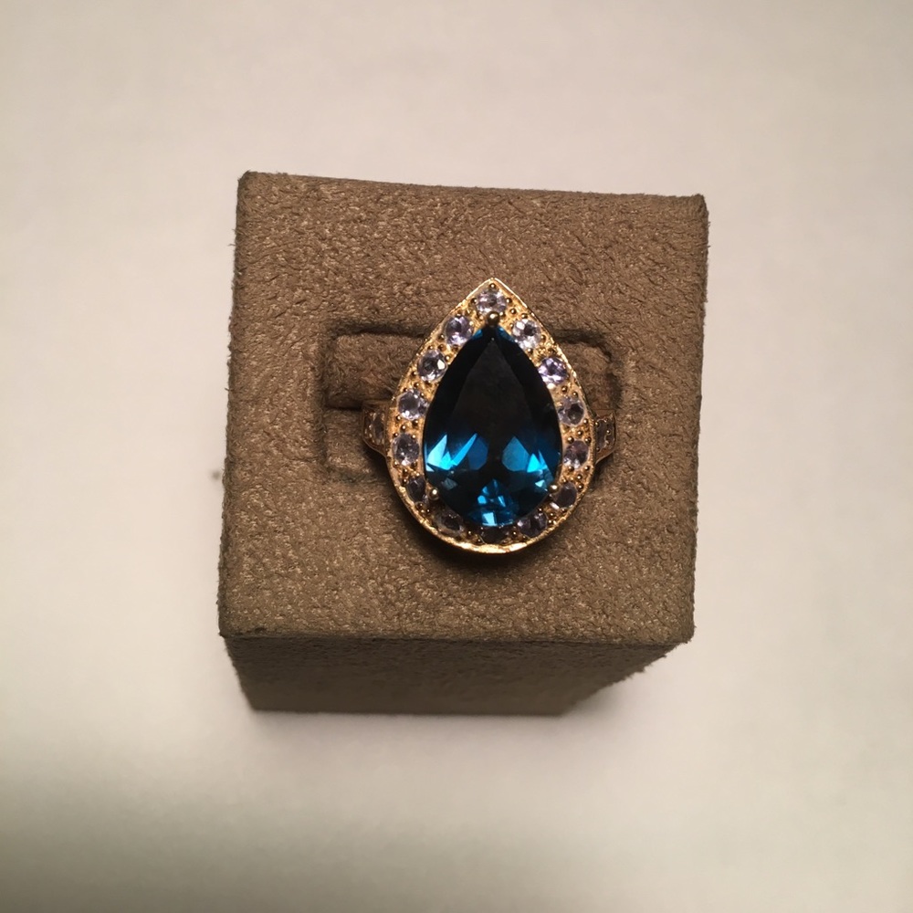 London Blue Topaz Pear Shaped Ring