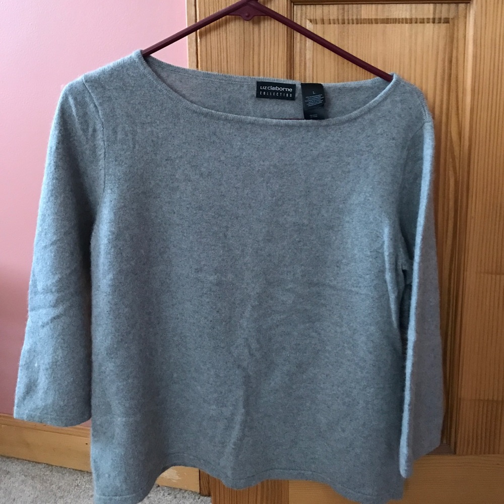 Gray sweater.