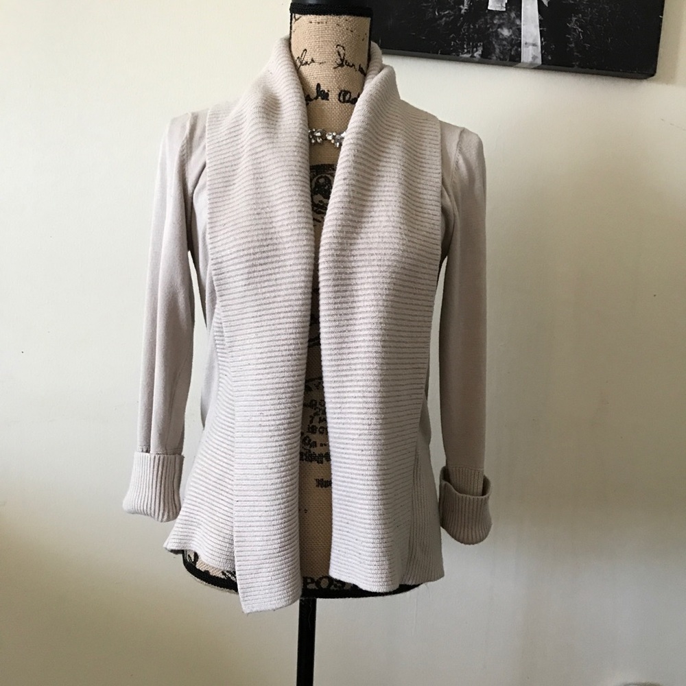 Premise Studio Beige Cream Tan Cardigan EUC