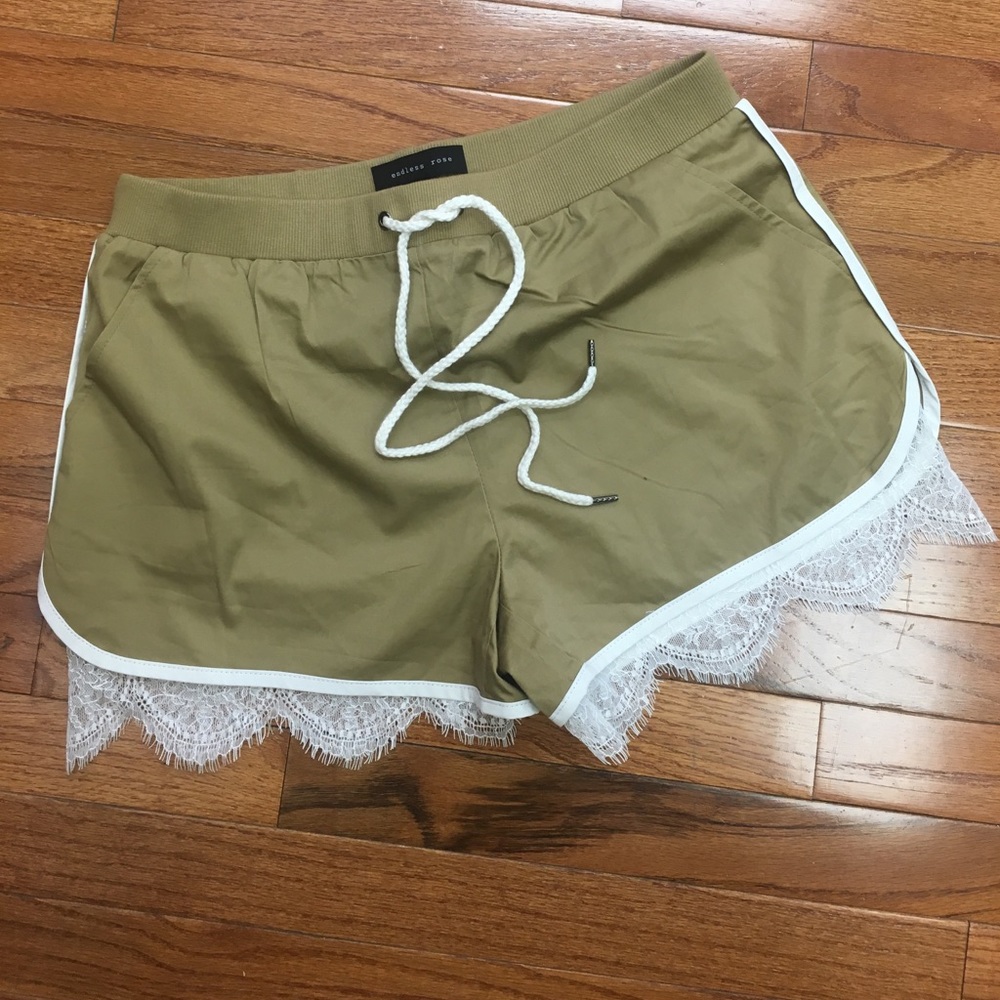 NWOT Endless Rose Khaki Color Cotton Shorts Sz L