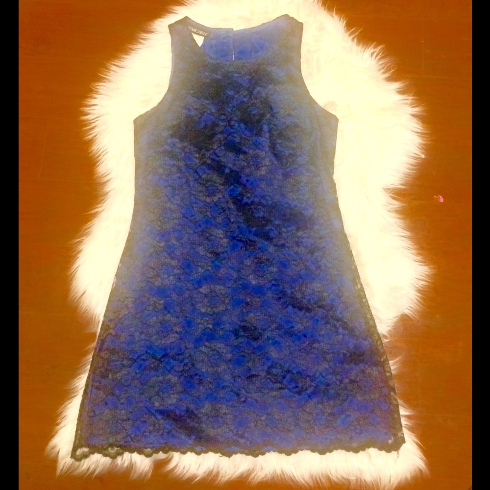 Blk Lace Dress with Royal Blue Lining 😍