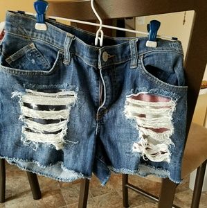 R&R USA ripped denim shorts