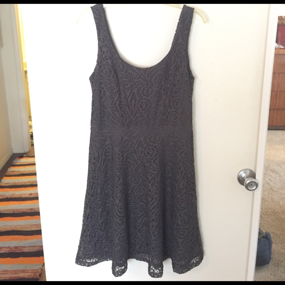 Gray lace tank dress