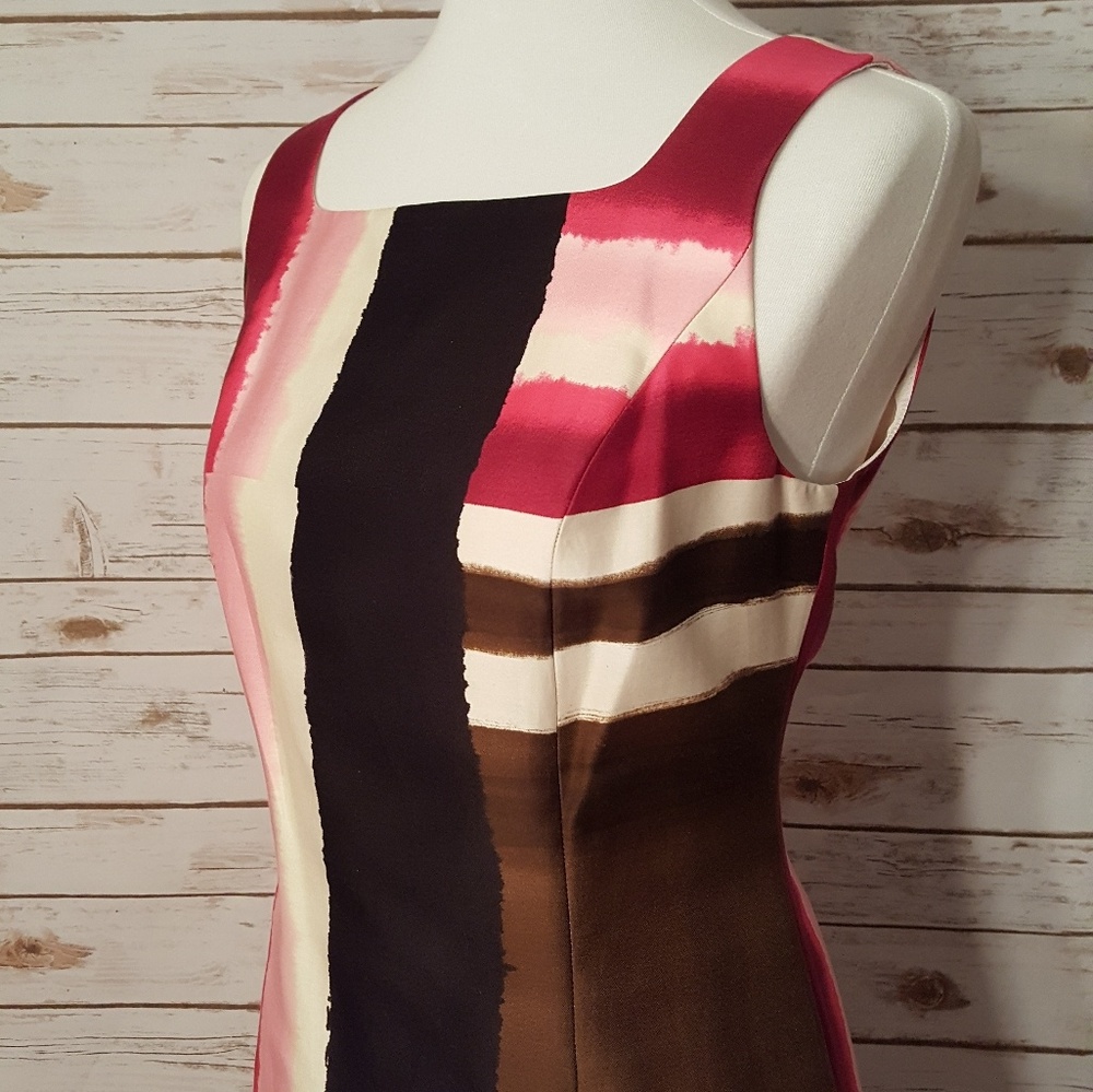 Sleeveless colorblocked sheath dress NWT