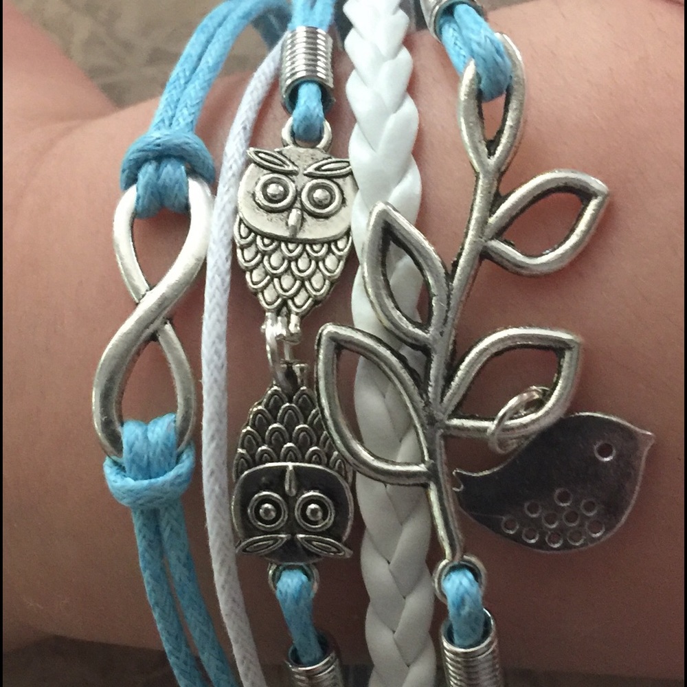 BNWT multistrand bracelet w/ owls, infinity & bird