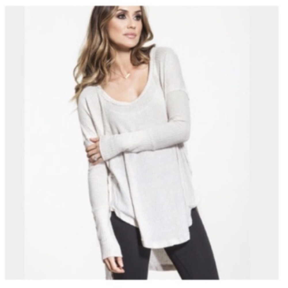 FREE PEOPLE Cream Tan Ventura Thermal Large EUC