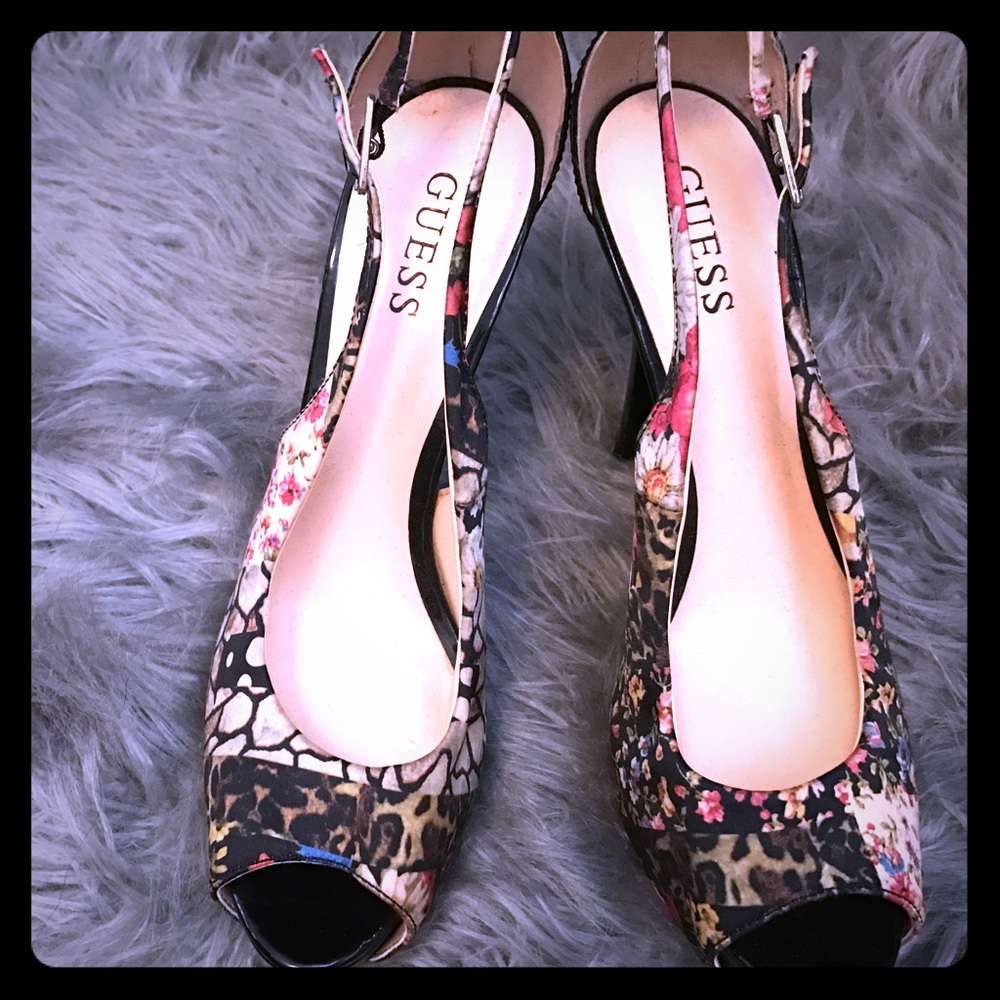 Guess patchwork heels