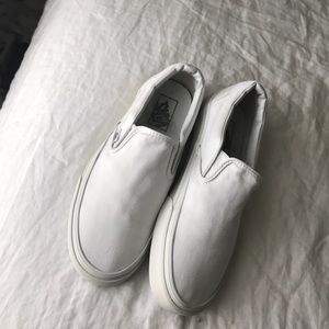 White vans slip ons
