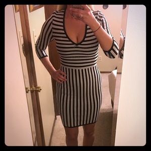 NWT H&M black & white striped dress