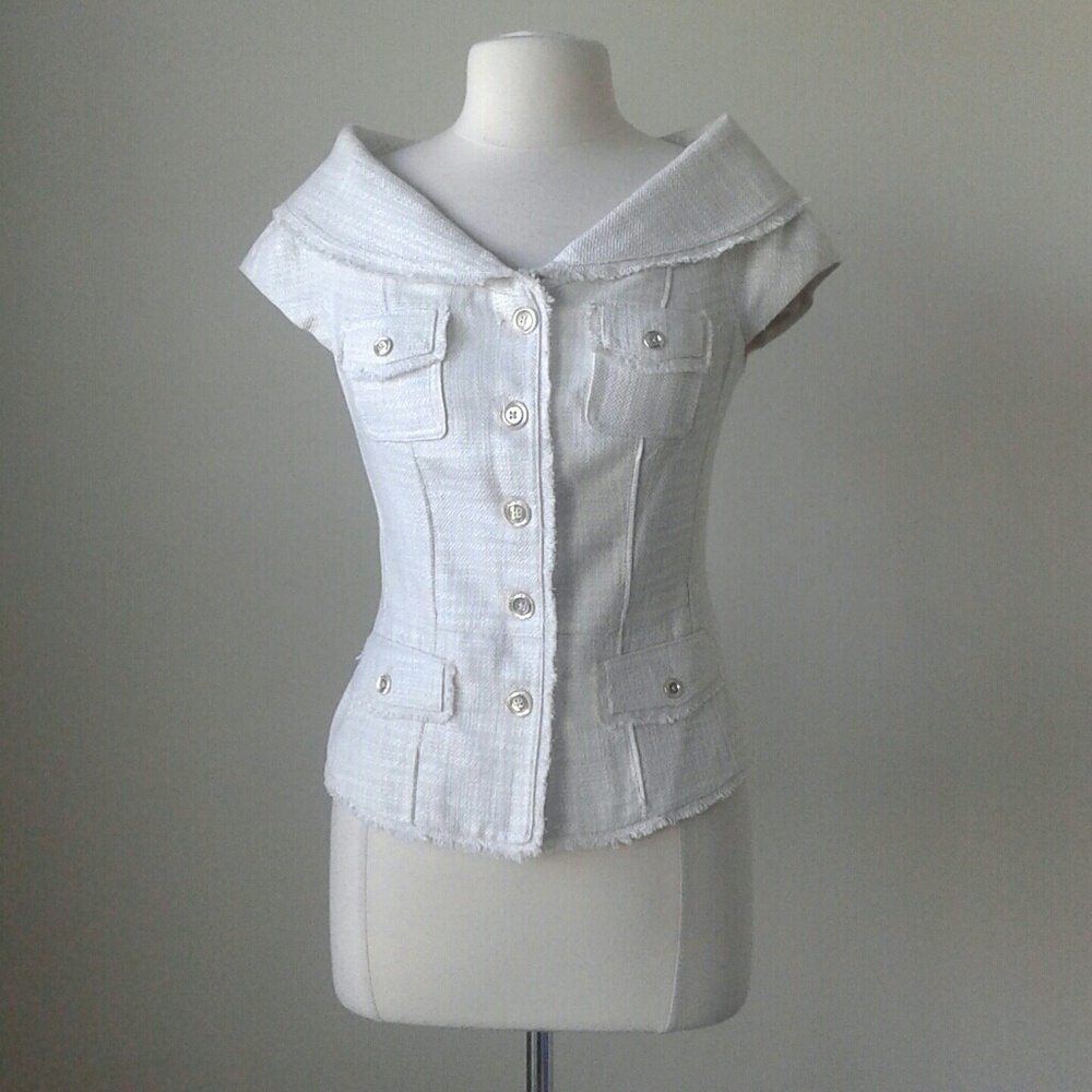 Tweed portrait collar ecru jacket SOLD!!! - Picture 2 of 3