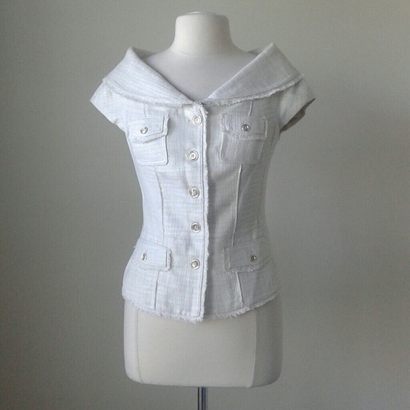 Tweed portrait collar ecru jacket SOLD!!! - Picture 2 of 3