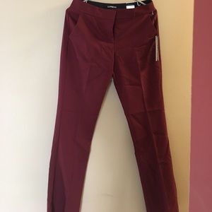 Express Barely boot columnist red pants