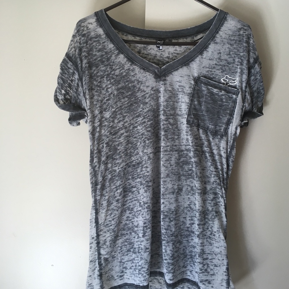 Grey V-neck t-shirt