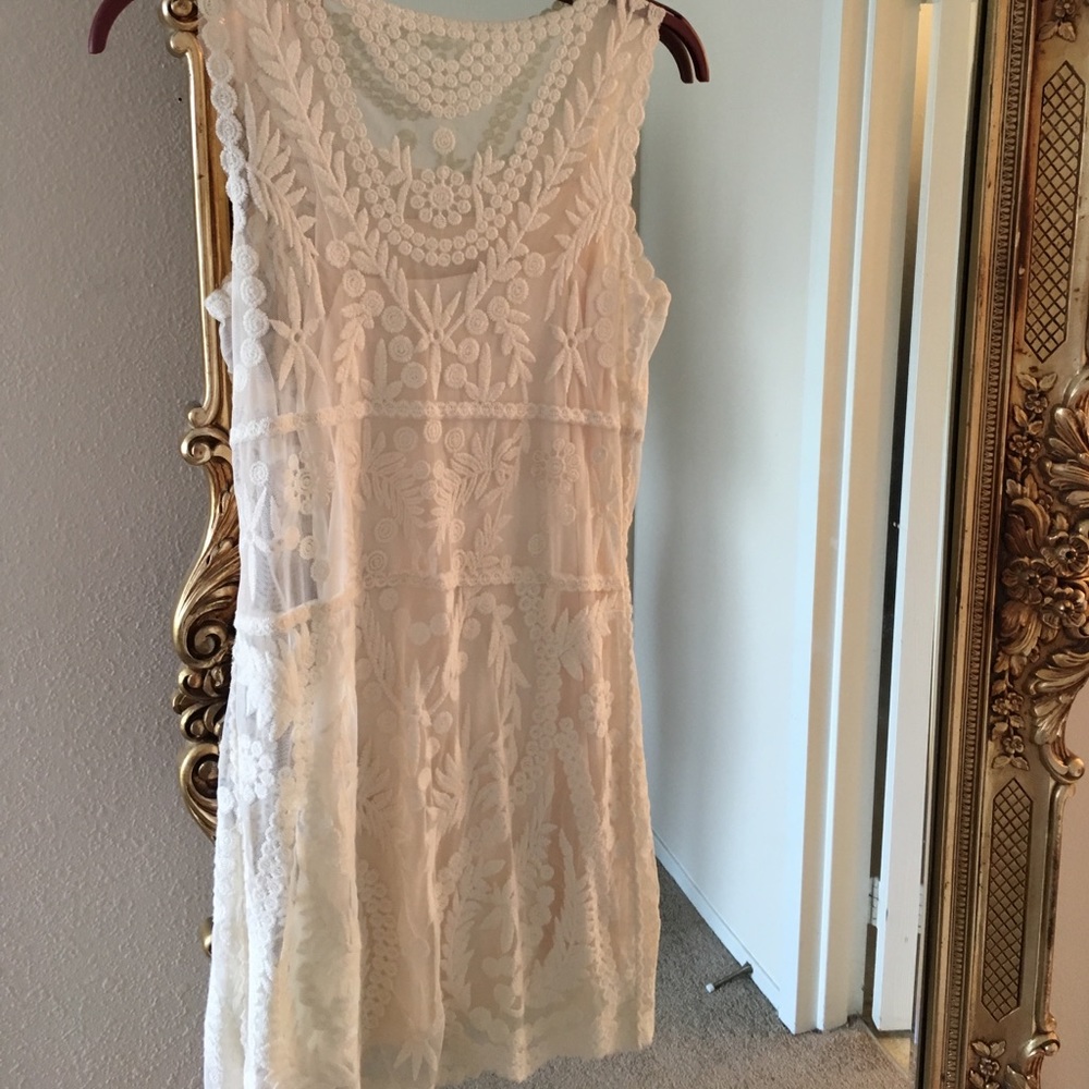 Express mini cocktail cream lace party dress