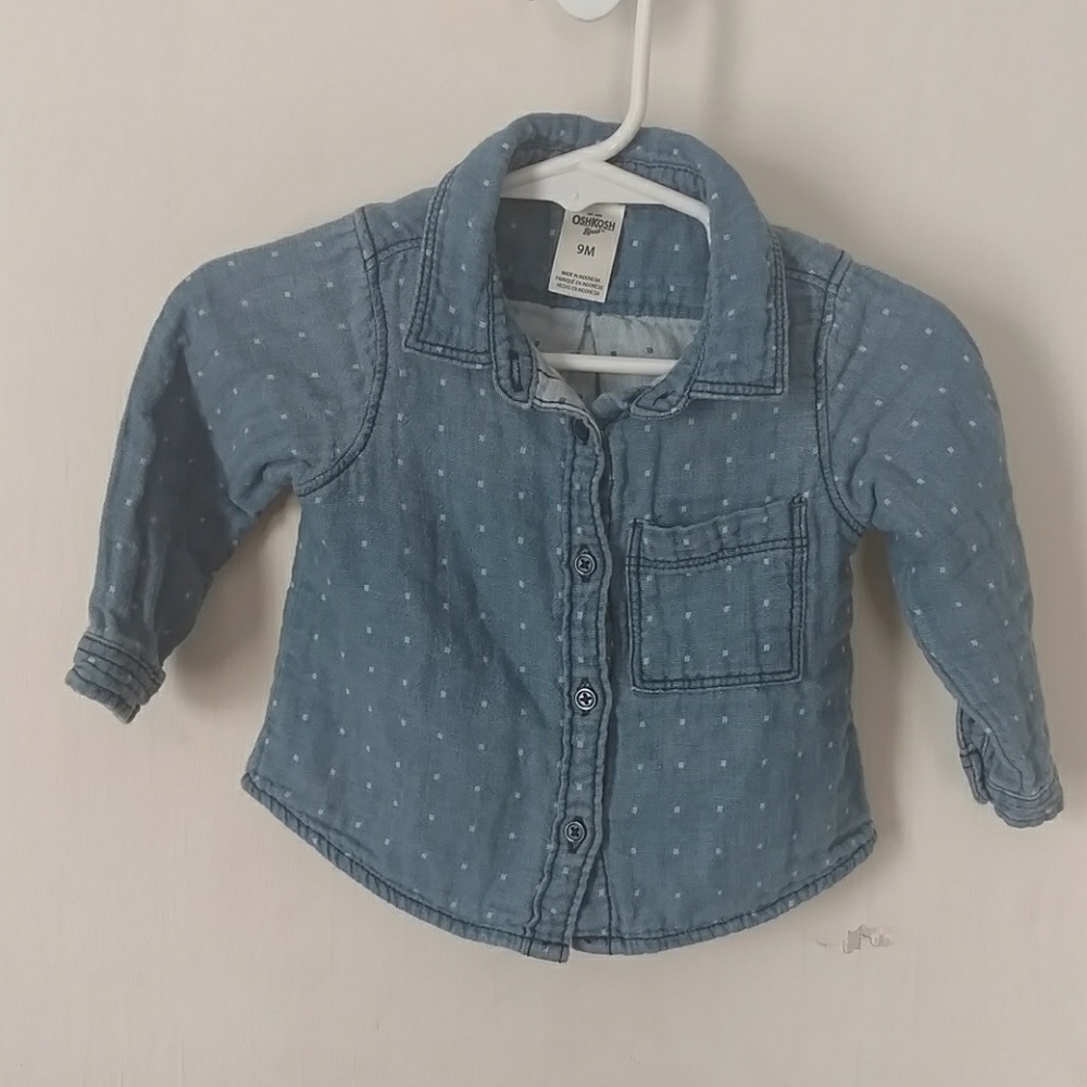 Girl's denim button-up