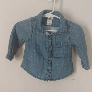 Girl's denim button-up