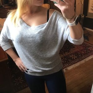 Loose fitting scoop neck sweater