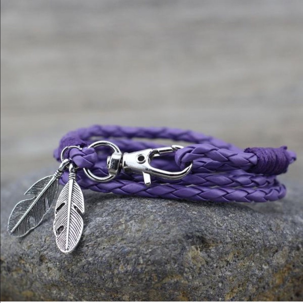 Braided Feather Bracelet/Choker