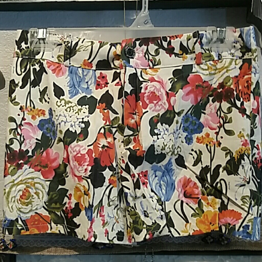 White Floral Shorts!
