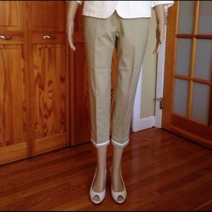 Victoria Beckham cropped creme/tan pants.US size 4