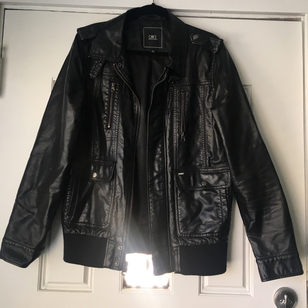 Obey faux leather jacket